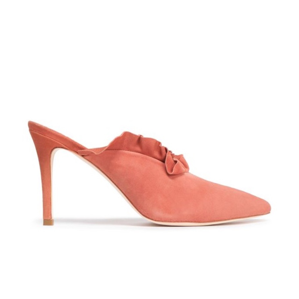 New LOEFFLER RANDALL Ruffled suede mules US size 8 - Picture 2 of 6